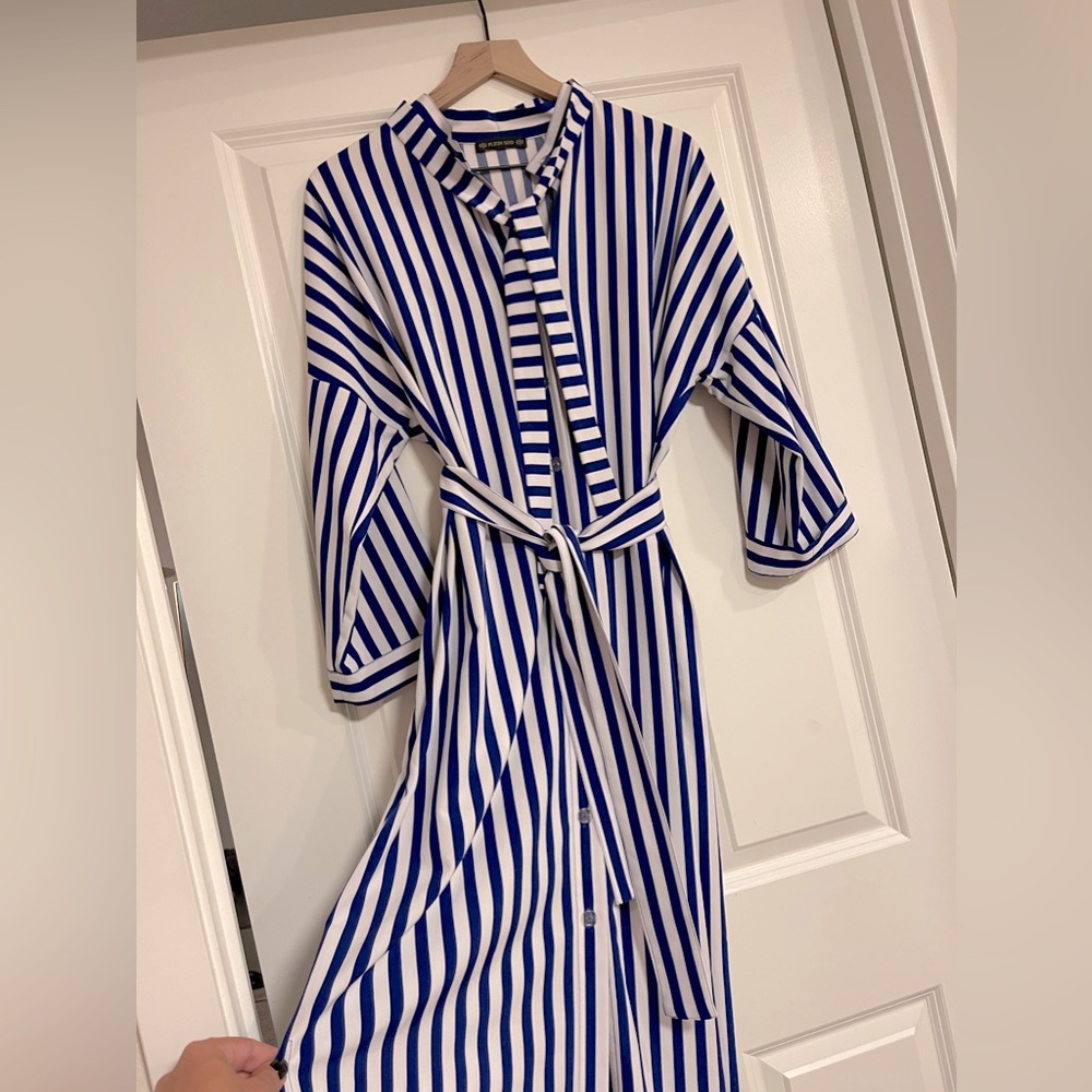 Dress, blue and white